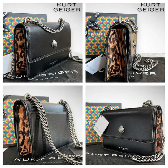 NWT Kurt Geiger London Shoreditch Small Leather & Genuine Calf Hair Shoulder Bag - Picture 6 of 17